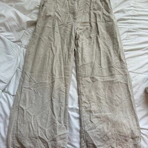 Abercrombie & Fitch Light Tan Linen Trousers